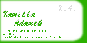 kamilla adamek business card